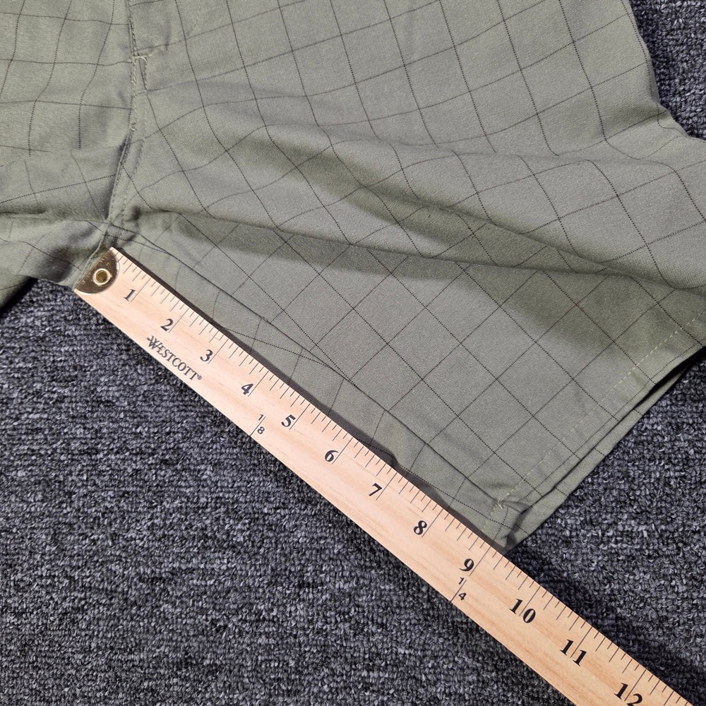 Matix Jerobi Shorts Mens 28 Olive Green Grid Pattern Skateboarding Streetwear - Picture 5 of 7